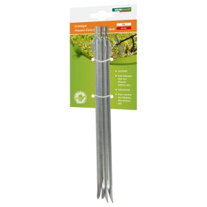 Picchetti Windhager, set da 4, a V, zincati, lunghezza 25 cm, per accessori per aiuole rialzate.