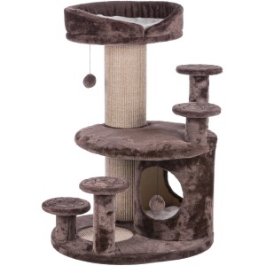 Arbre à chat senior Trixie Emil, 96 cm, marron/beige/naturel avec plateformes et jouets.
