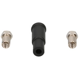 Set Schwaiger con 2 connettori F e guaina in gomma per connessione SAT.