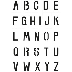 Stencil Aladine Alphabet 1 (20x30 cm) per scritte creative e decorazioni.