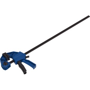Serre-joint à une main LUX 450 mm, bleu/noir, outil de serrage pour serrer et écarter.