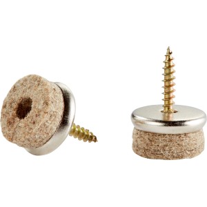 Pattini per parquet con vite, Ø 20 mm, set da 16, feltrini per mobili con feltro di lana per proteggere i pavimenti delicati.