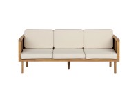 Beliani Gartensofa Baratti 3-Sitzer Akazienholz Braun (HxBxT) 76 x 179 x 65 cm