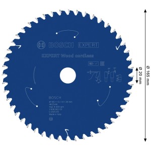 Lama per sega circolare Bosch Expert Wood Cordless, Ø 165 mm, per seghe a batteria.