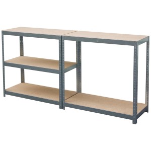 Scaffale metallico zincato per carichi pesanti, 180x90x40 cm, con 5 ripiani. Ideale per officina, cantina o garage.