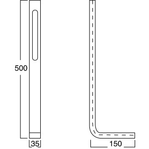 Diagramma del supporto universale per piedi Sanitop-Wingenroth con dimensioni per elementi di montaggio WC.