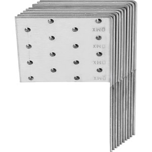 10 équerres d'angle galvanisées 80x80x80 mm pour constructions en bois.