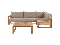 Beliani Lounge-Set Timor II 4-Sitzer Links Modular mit Auflagen in Taupe
