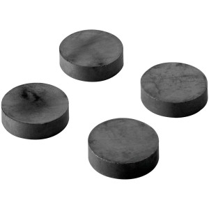 Aimants pour tableau Hettich, 4 aimants ronds en métal, noirs, pour tableaux et whiteboards.