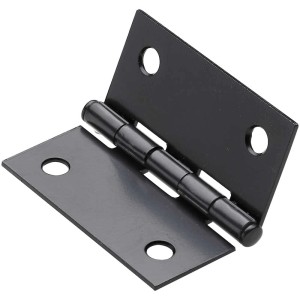 Cerniera angolare Hettich in acciaio nero, adatta per ante di mobili.