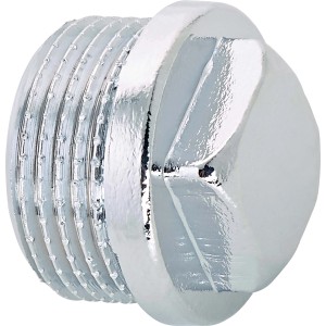Tappo filettato in ottone cromato 26,4 mm (R 3/4) per sigillare tubi.