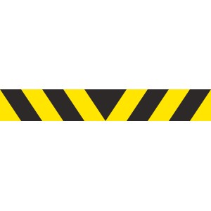 Autocollant réfléchissant de signalisation, 45 cm, noir/jaune.
