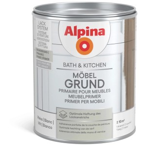 Alpina Möbelgrundierung Bath & Kitchen Weiss, 750 ml Dose für optimale Lackhaftung.