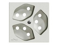 Feller Steckdosen-Frontplatte EdizioDue 3 x Typ13 1S Hellgrau Feller Steckdosen-Frontplatte EdizioDue 3 x Typ13 1S Hellgrau