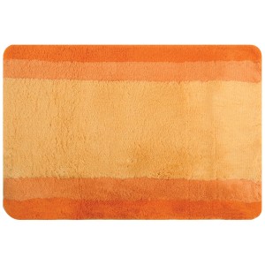 Tappeto bagno Spirella Balance arancione, 60x90 cm, in poliestere a strisce.