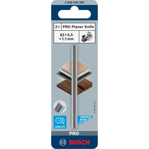 Lama per pialla Bosch Pro, 82mm, argento. Accessorio per pialla con lama reversibile a lunga durata.