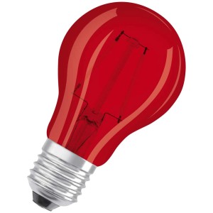 Rotes Osram LED Leuchtmittel in Glühlampenform E27, 15W, 45lm.