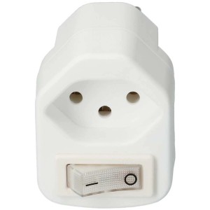 Adaptateur blanc Type13 avec interrupteur pour prise, adaptateur.