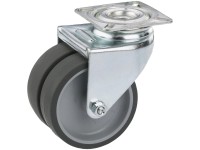 Rotella orientabile doppia attrezzature Grigio Ø 7,5 cm/altezza totale 10,1 cm