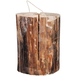 Bûche suédoise, env. 25 cm de haut, avec corde en jute. Idéal comme bougeoir pour jardin et terrasse.