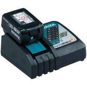 Chargeur rapide Makita DC18RC avec batterie. Chargeur pour outils électriques de la série LXT.