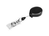 Badge- und Kartenhalter mit Gürtelklemme Schwarz