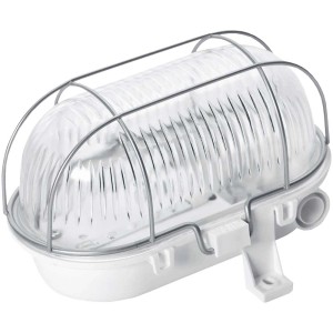 Lampada ovale con gabbia metallica, adatta per ambienti umidi, lampada da cantina.