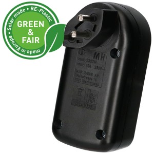 Multiprise noire Max Hauri Green+Fair avec interrupteur, rotative, 2 prises T13.