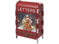 BWO Spieluhr Briefkasten Lebkuchenmann Rot 16 LEDs (HxBxT) 37 x 14,5 x 23 cm