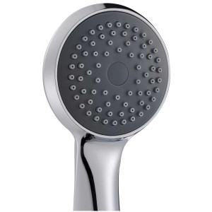 Pomme de douche chromée Diaqua Vala One avec face grise, jet unique.