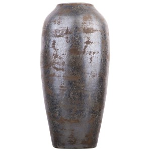 Vaso decorativo in terracotta grigio scuro Lorca di Beliani. Forma elegante, superficie lucida.