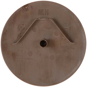 Rosace de plafond marron avec étrier à ressort, 98x3 mm, pour installation de lampe. Sans halogène et résistant aux UV.
