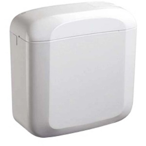 Réservoir de chasse d'eau Zaffiro blanc avec double touche pour WC combinés.