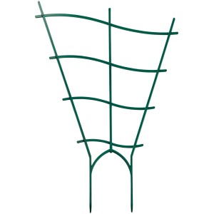 Due griglie per fiori verdi e ondulate (30 cm) per piante in vaso come supporto rampicante.