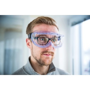 Lunettes de protection transparentes LUX avec bandeau, adaptées aux porteurs de lunettes, protection des yeux.