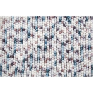 Tappeto bagno Spirella Kito Ice-Berry, 55x65 cm, con motivo tessuto in bianco, blu e rosa.