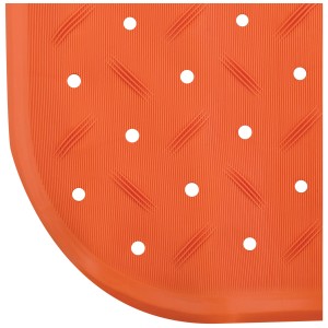 Orangefarbene MSV Duschmatte aus Kautschuk mit Saugnäpfen, 54x54 cm.
