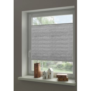Store plissé gris Gardinia Concept, 50x130 cm, monté sur fenêtre. Opaque et translucide.