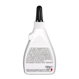 Ponal Colla per legno Classic, flacone da 120g, colla bianca trasparente a base d'acqua per legno.