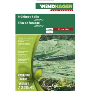 Film de forçage vert Windhager Strong, perforé, 1,5x10m, pour la protection et la croissance au jardin.