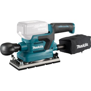 Ponceuse vibrante sans fil Makita 18V, 93x185mm, avec sac à poussière. Idéale pour poncer le bois, le métal et le plastique.