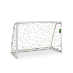 Porta da calcio Exit Scala in alluminio bianco, 120x80cm, con rete per gioco e divertimento in giardino.