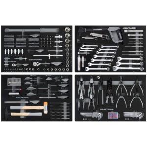 Servante d'atelier Kraftwerk BT700, équipée de 337 outils en plateaux.