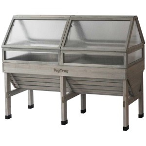 Copertura serra per VegTrug Medium grigio, 183x76x66 cm. Accessorio per letti rialzati.