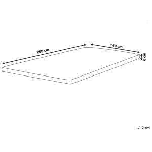 Schéma du surmatelas Comfy, 140x200 cm, avec dimensions. Confort de sommeil pour des nuits reposantes.