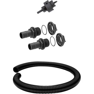 Waterform Set di collegamento Icanset per serbatoi di acqua piovana, 4 pezzi, con testa di foratura, tubo e connettori.