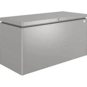 Biohort LoungeBox 160 en gris quartz métallisé : Coffre de rangement universel pour jardin, terrasse et balcon.