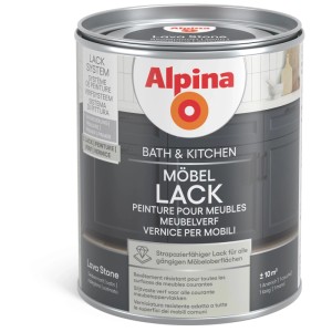Alpina Möbellack Bath & Kitchen Lava Stone, seidenmatter Lack für Möbel und Türen.