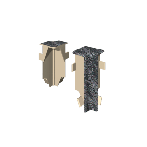 Coins intérieurs cubiques Egger, 6 cm, Pierre noire, lot de 2 pour plinthes.