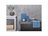Beliani Handtuch-Set Areora Baumwolle Blau 9-tlg.
